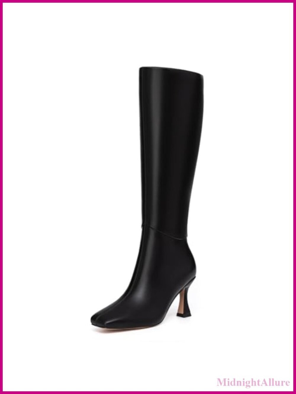 Kitten Heel Knee High Boots Square Toe Tall Women's Dress Boots